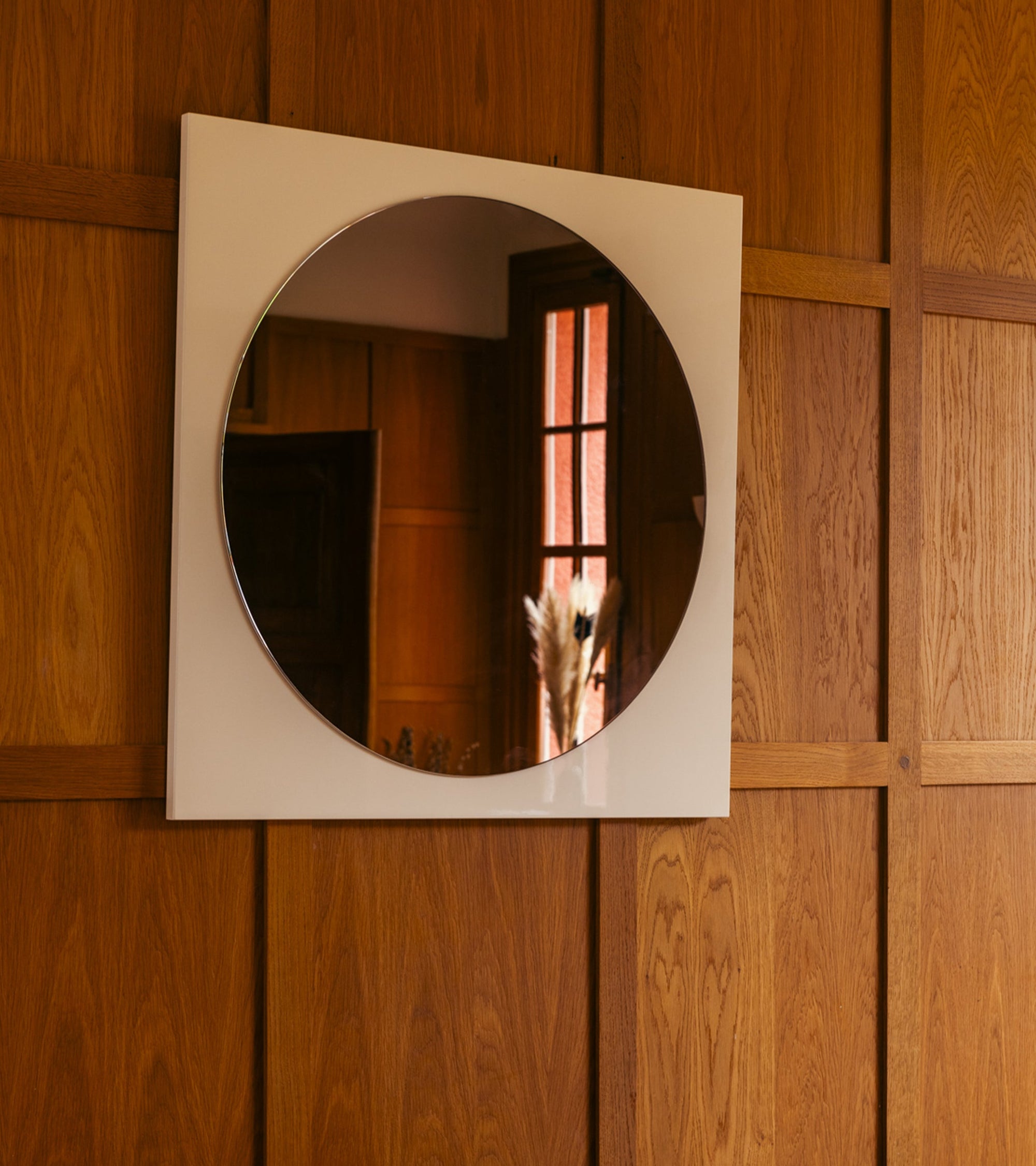 Grand miroir Letizia laqué - Blanc crème