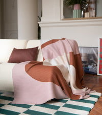 Plaid Roma en laine - Beige rosé