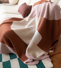 Plaid Roma en laine - Beige rosé