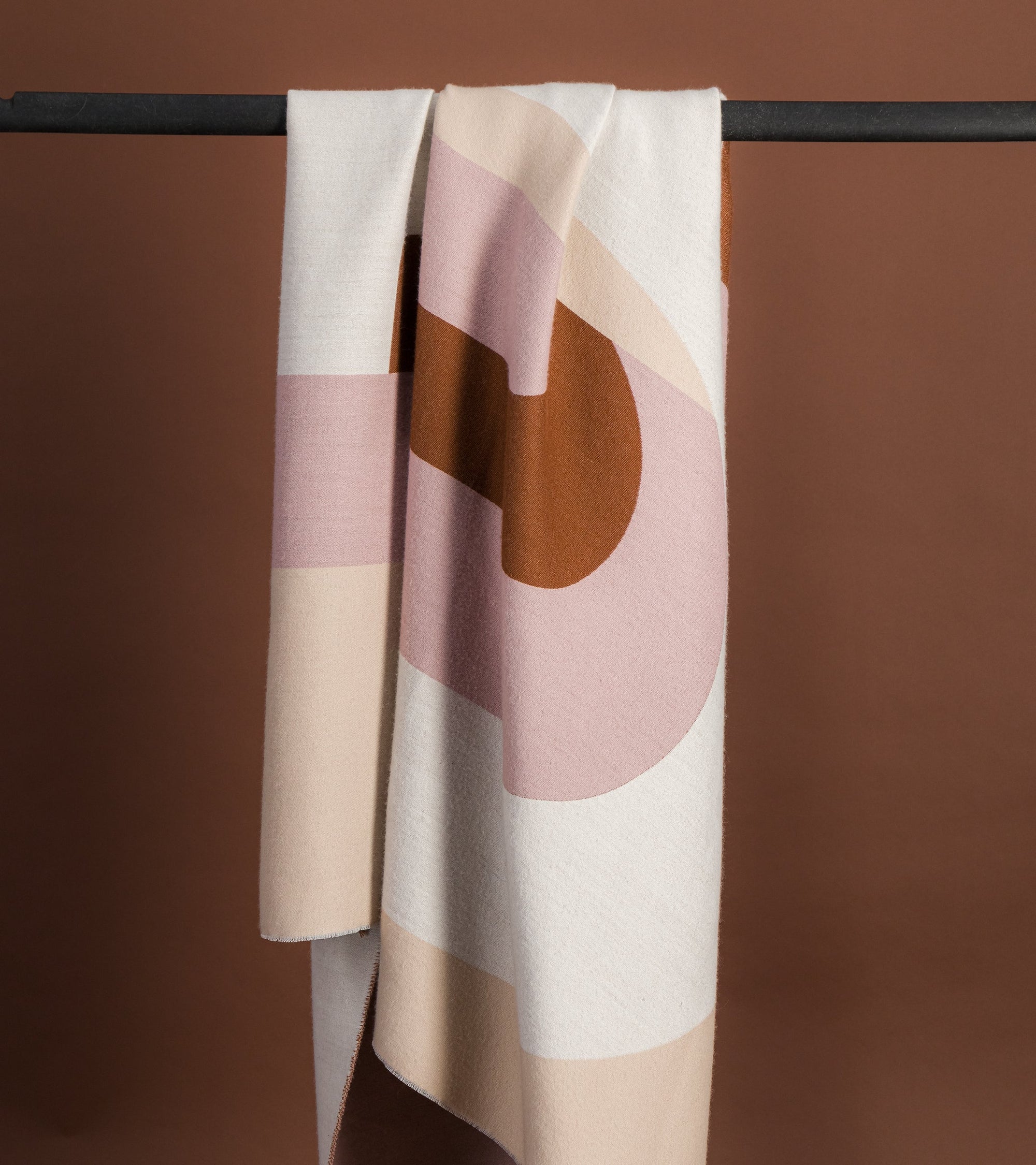 Plaid Roma en laine - Beige rosé
