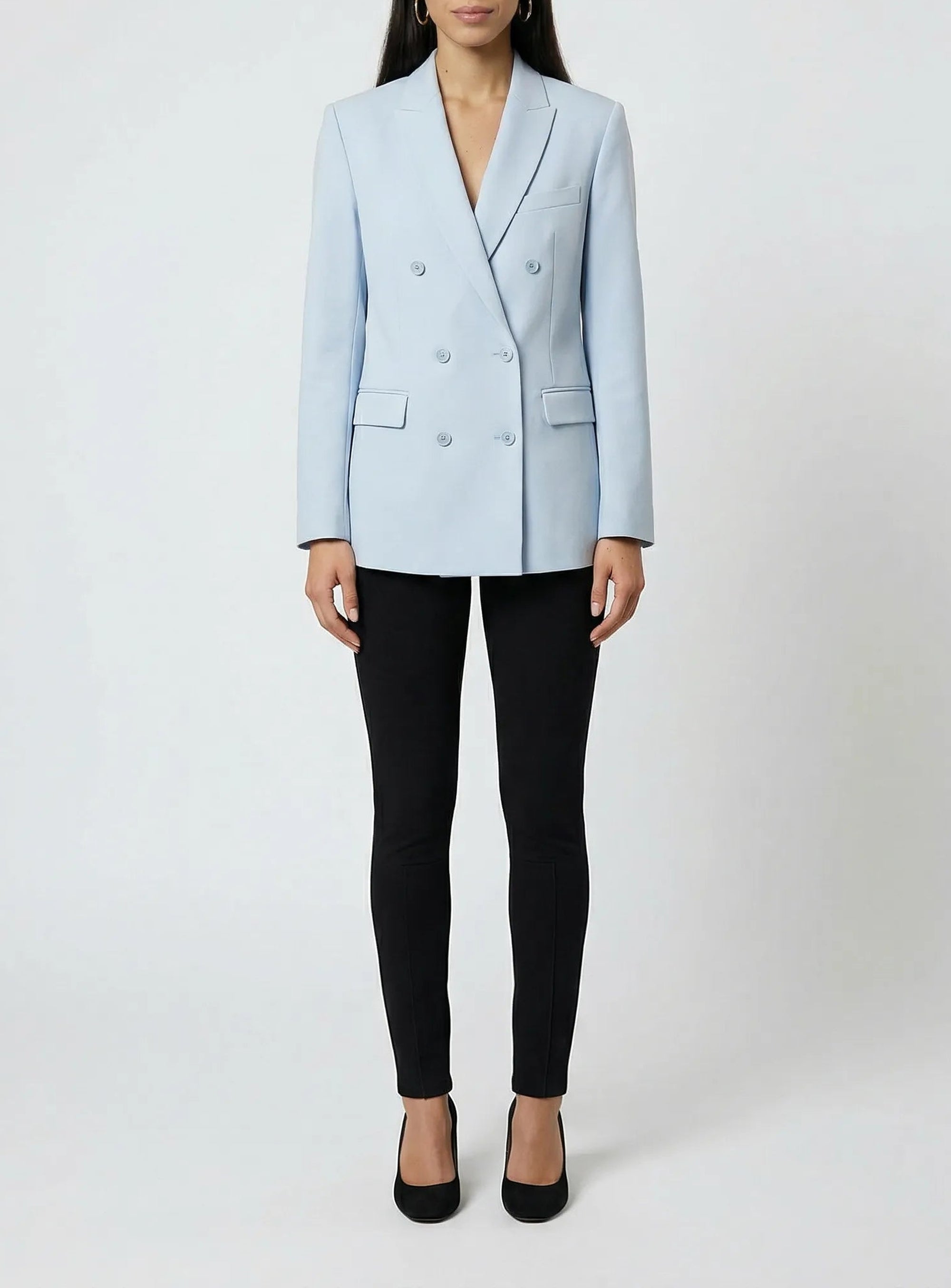 Blazer à double boutonnage en laine - Light Blue