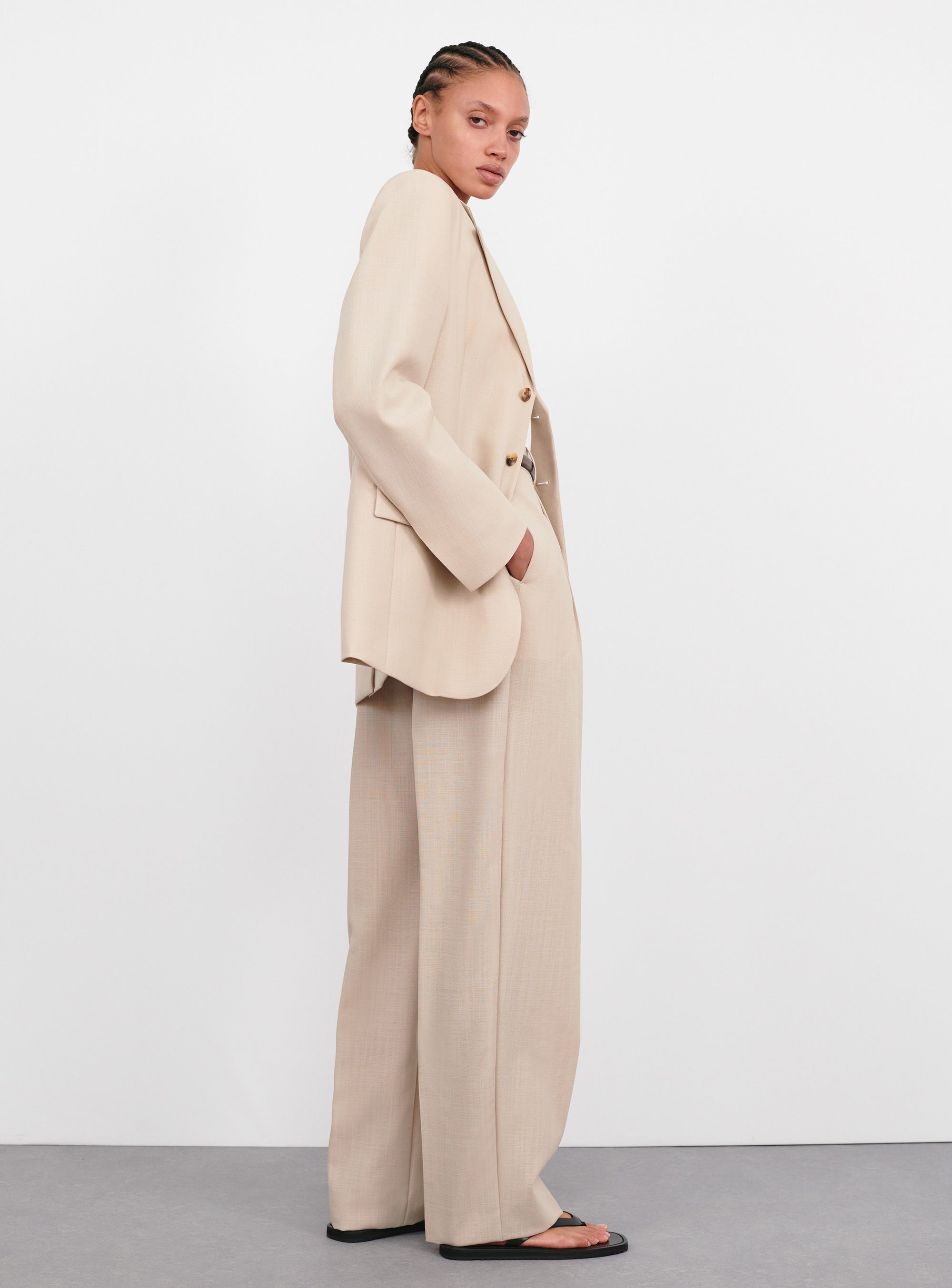 Light Longline Blazer - Sand