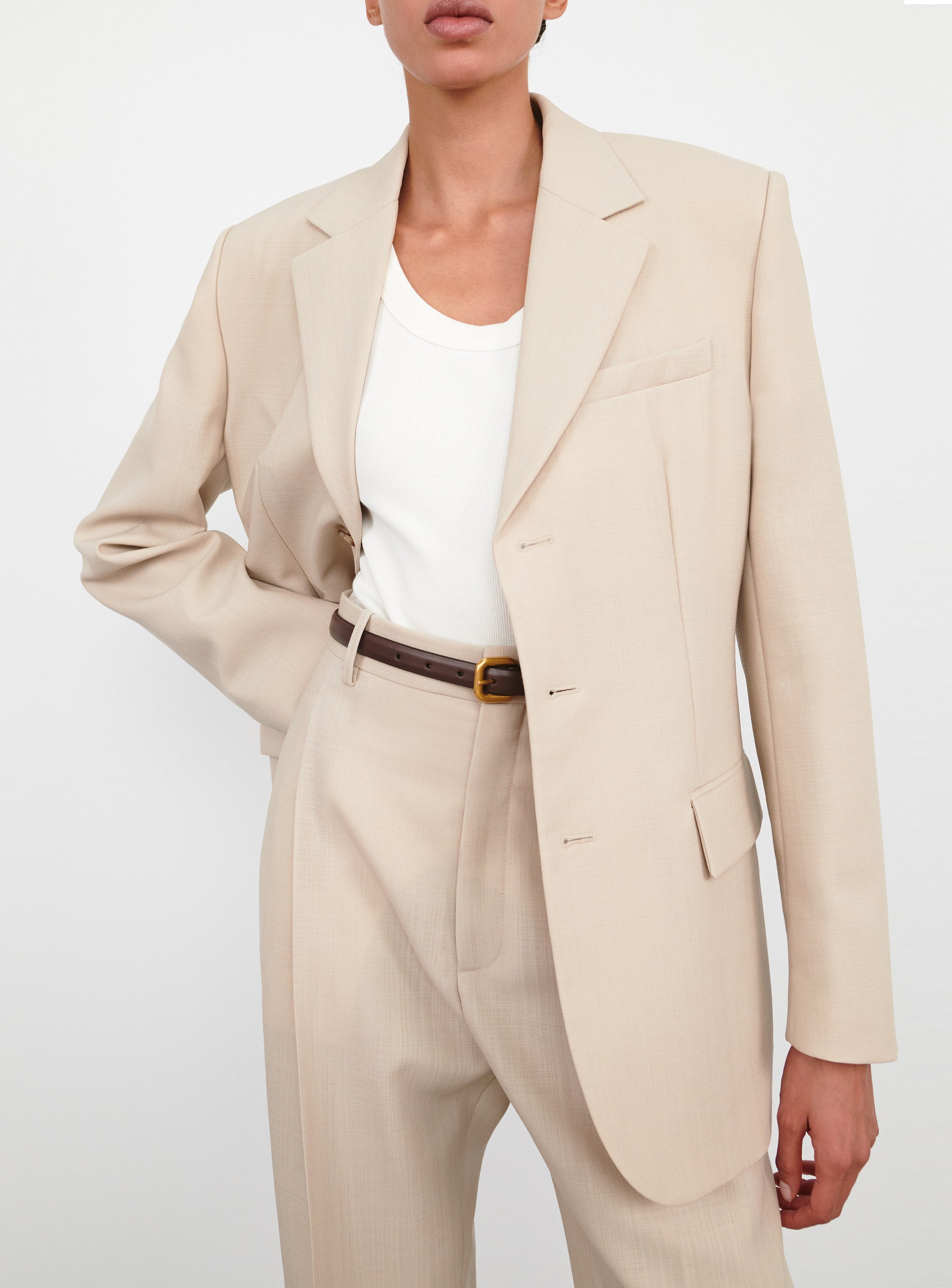 Light Longline Blazer - Sand