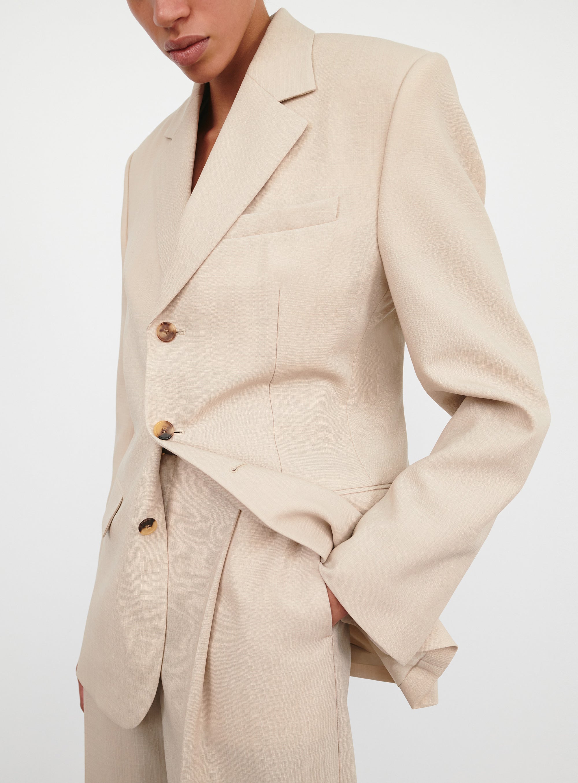 Light Longline Blazer - Sand