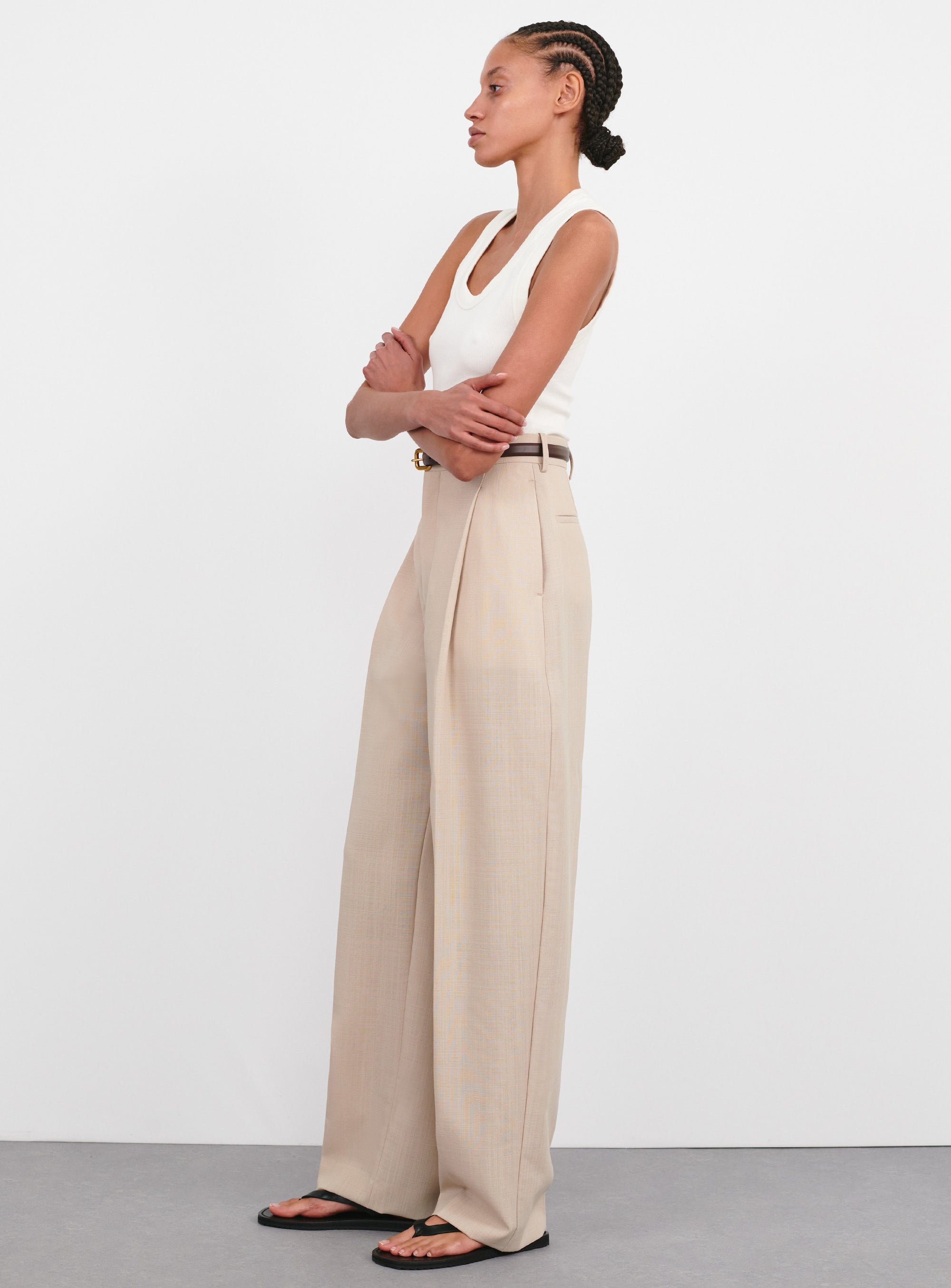 Light Mid Rise Trouser - Sand