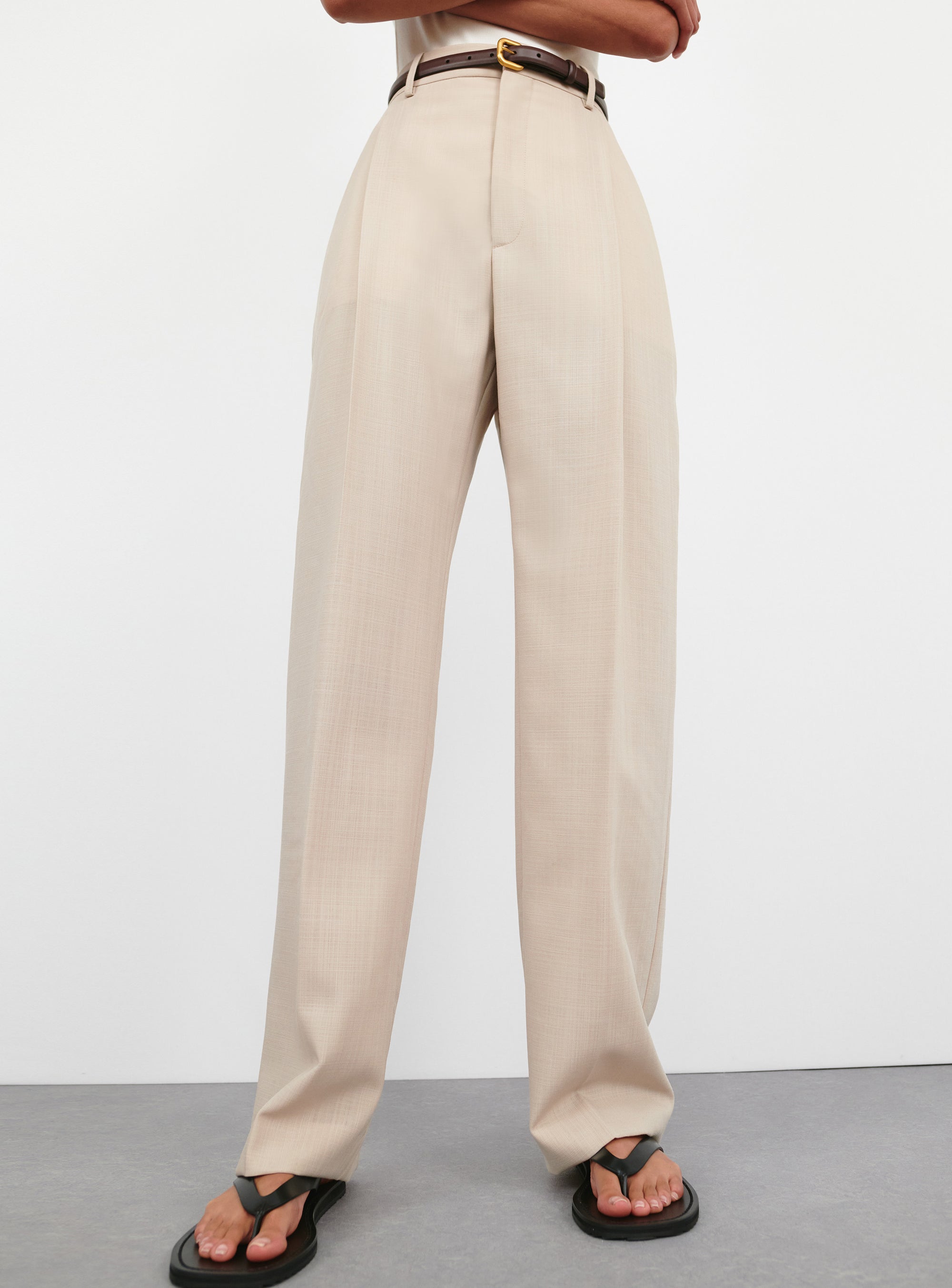 Light Mid Rise Trouser - Sand