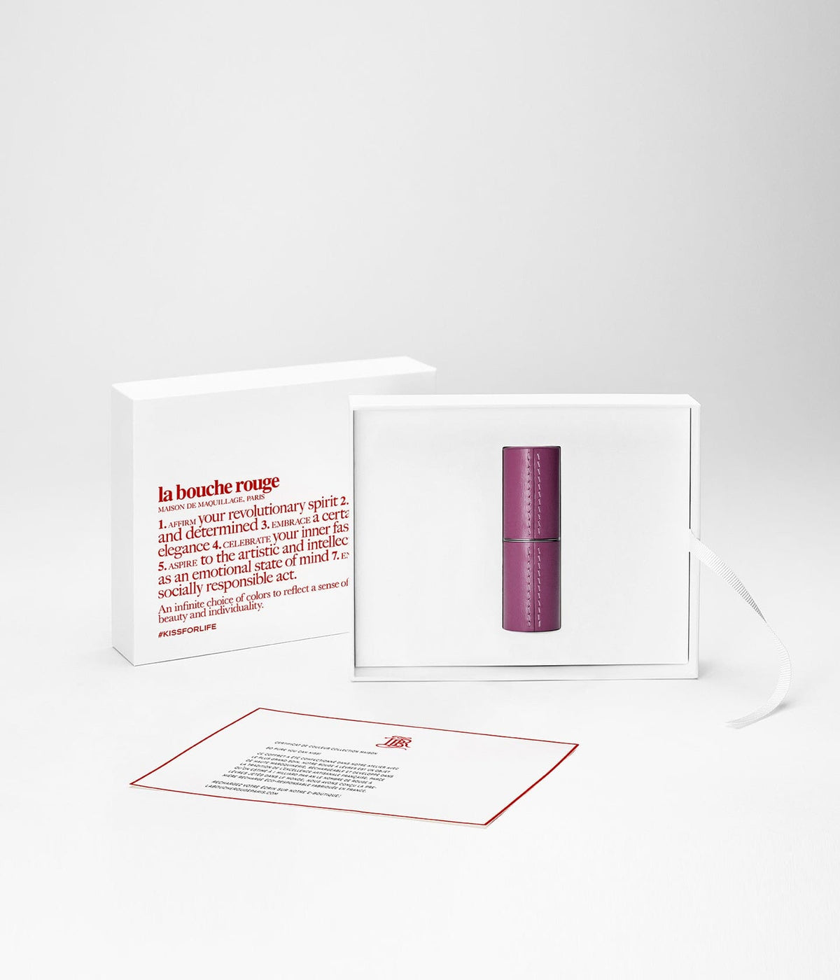 L'écrin en cuir rechargeable pour rouge à lèvres  - Burgundy