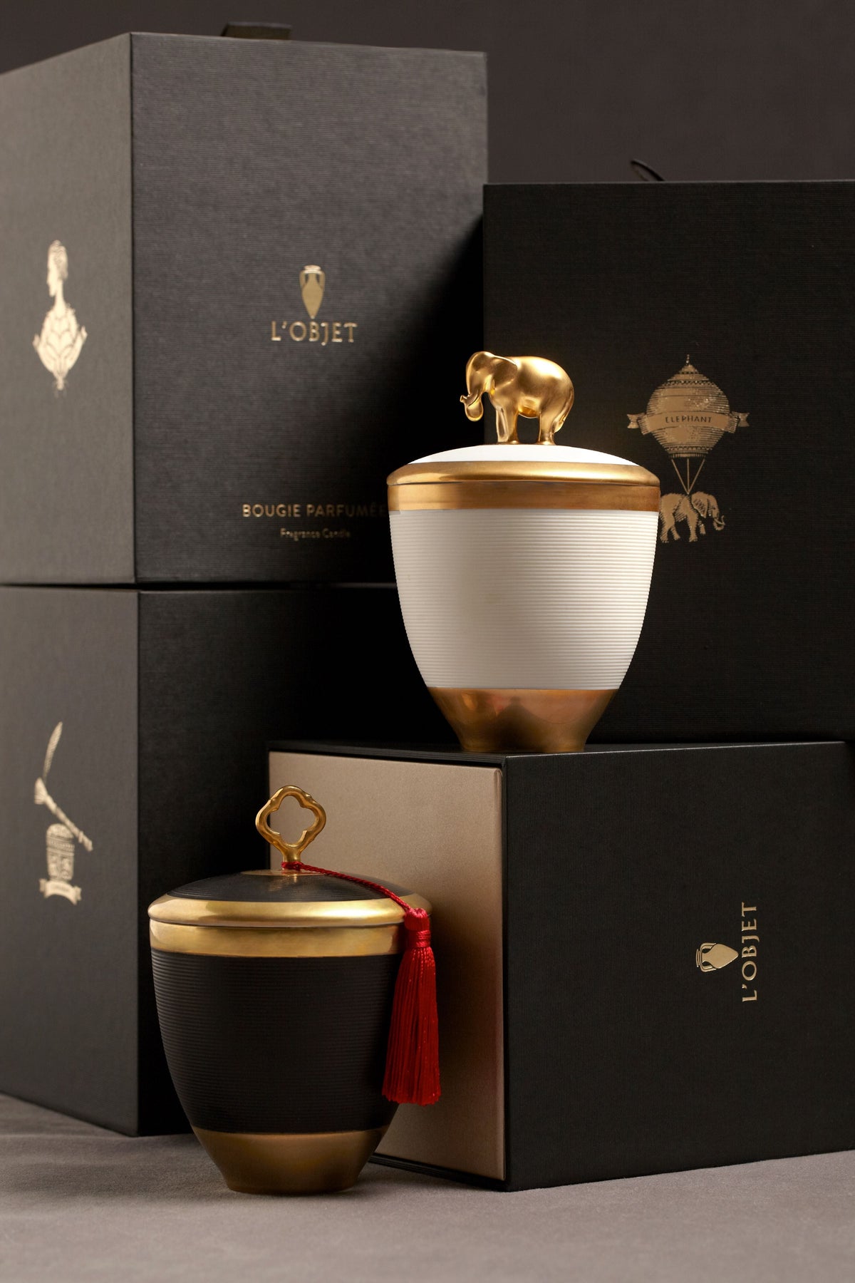 Bougie « Élephant noir » - Noir & Or