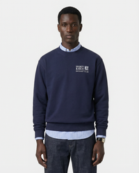 Pull à col rond Promo - Bleu marine/Blanc