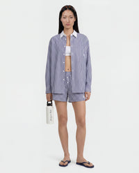 Chemise oversize SRC - Rayures bleu marine