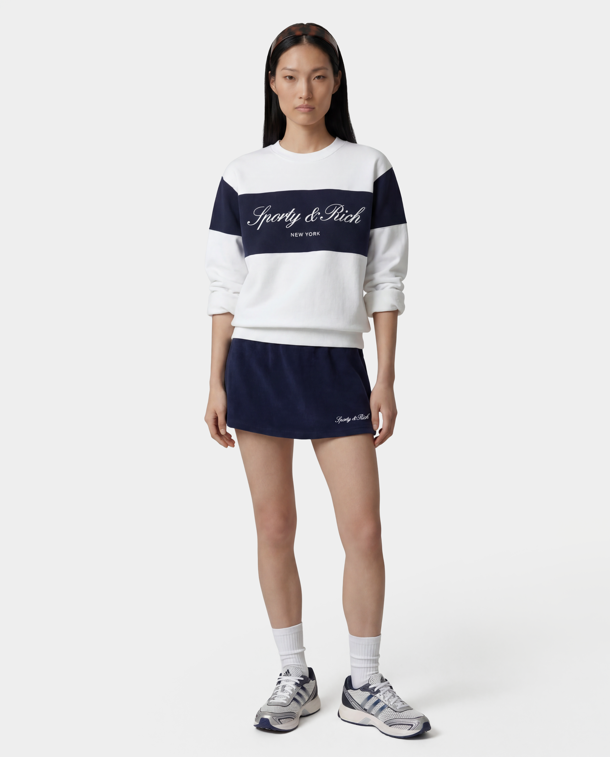 Pull à col rond avec logo emblématique - Blanc
