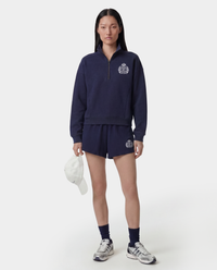 Short disco brodé NY Crest - Bleu marine foncé