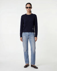 Pull SRC à torsades - Bleu marine foncé