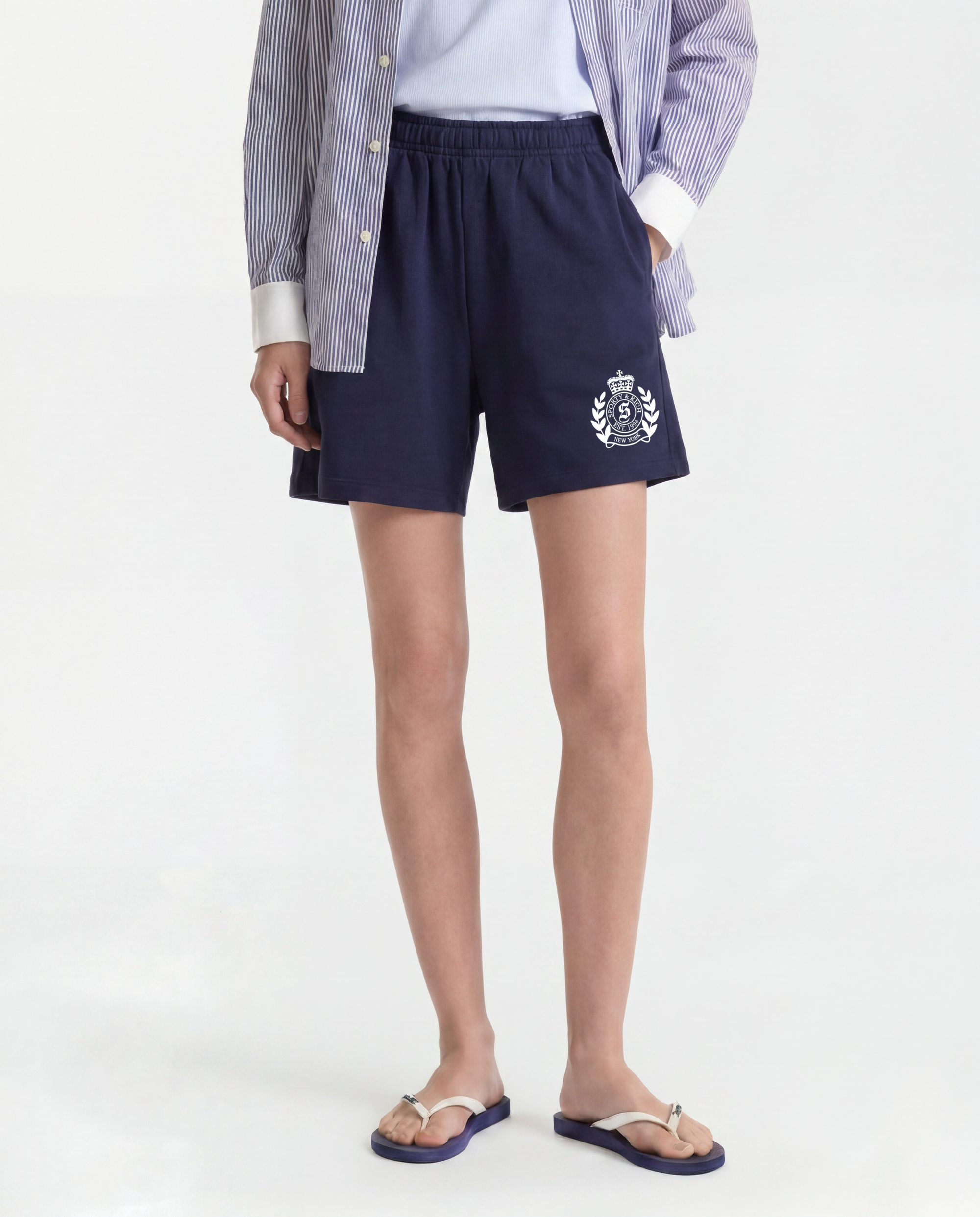 Short de sport NY Crest - Bleu marine foncé