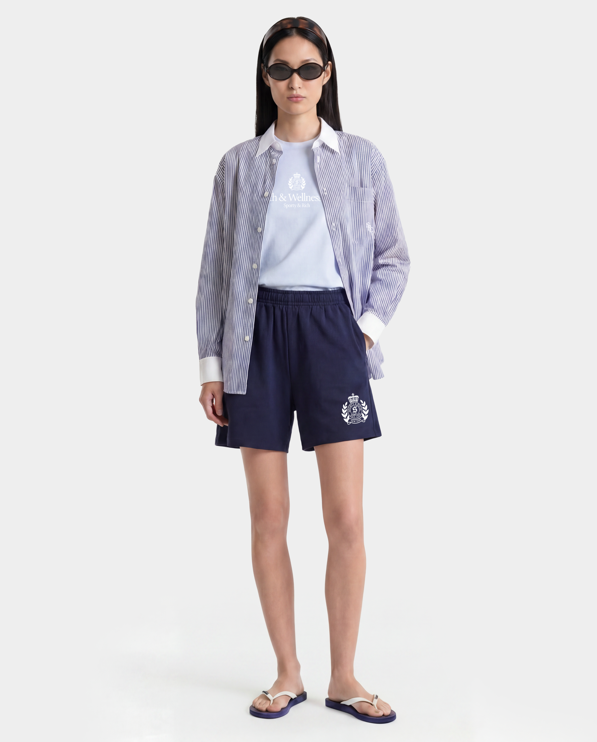 Short de sport NY Crest - Bleu marine foncé