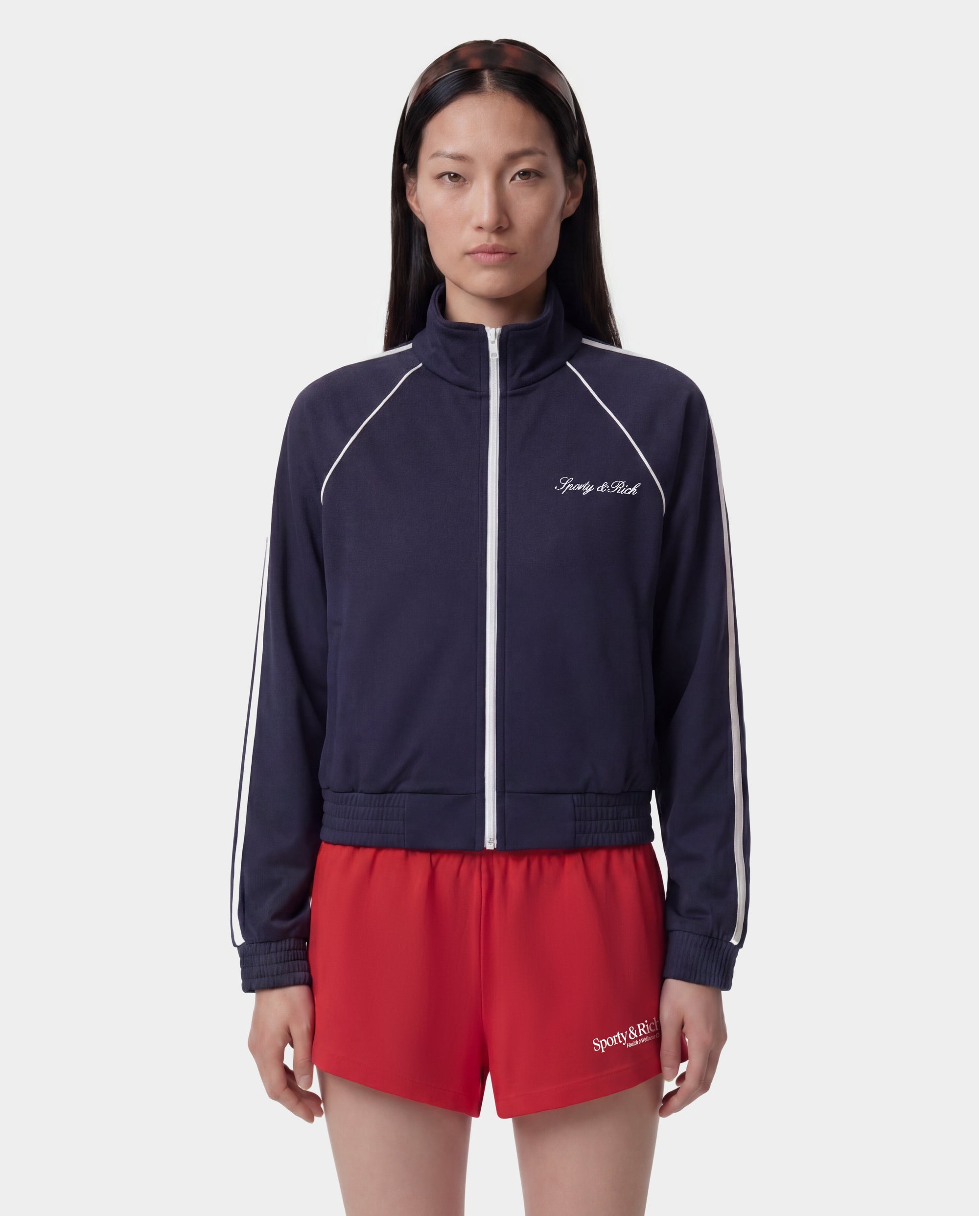 Veste de sport rétro avec logo Signature - Bleu marine foncé