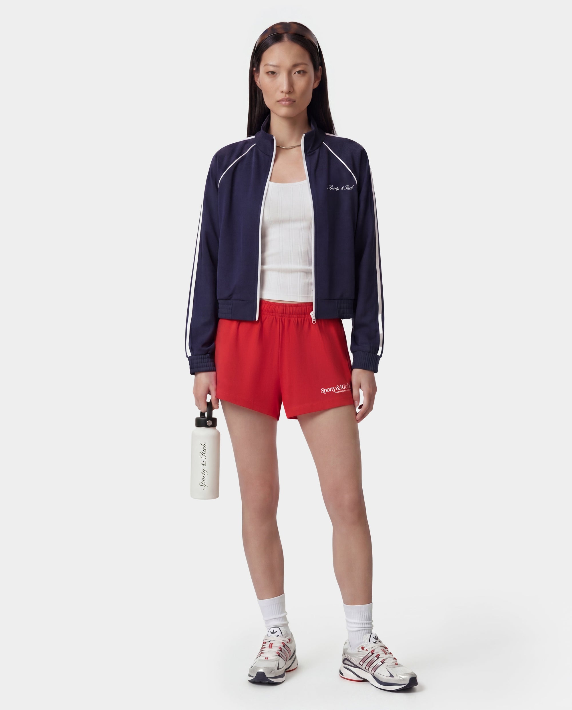 Veste de sport rétro avec logo Signature - Bleu marine foncé