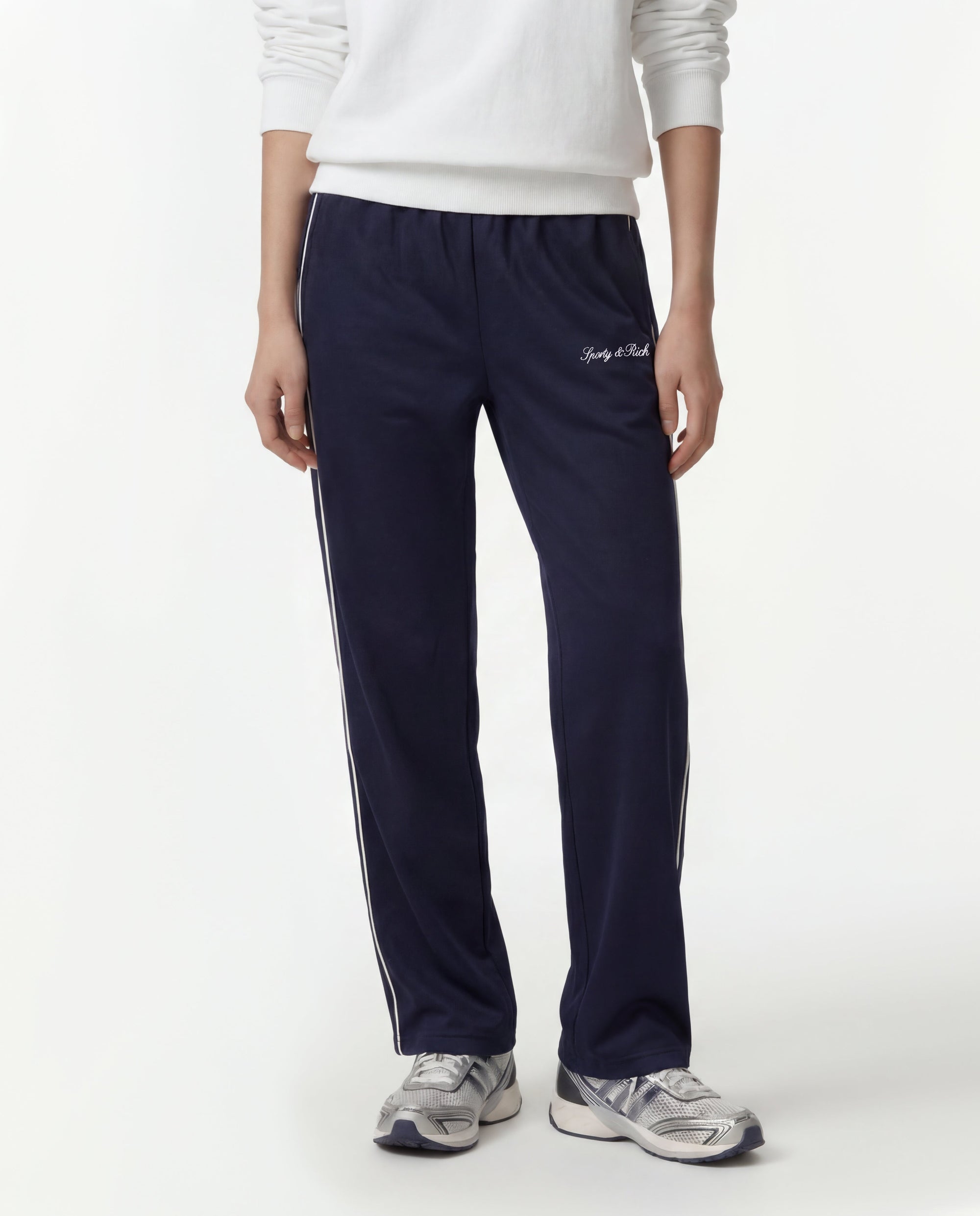 Pantalon de survêtement rétro avec logo Signature - Bleu marine foncé