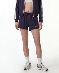Short de sport rétro avec logo Signature - Bleu marine foncé