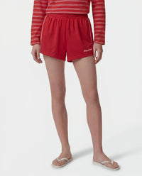 Short de sport rétro Signature Logo - Rubis