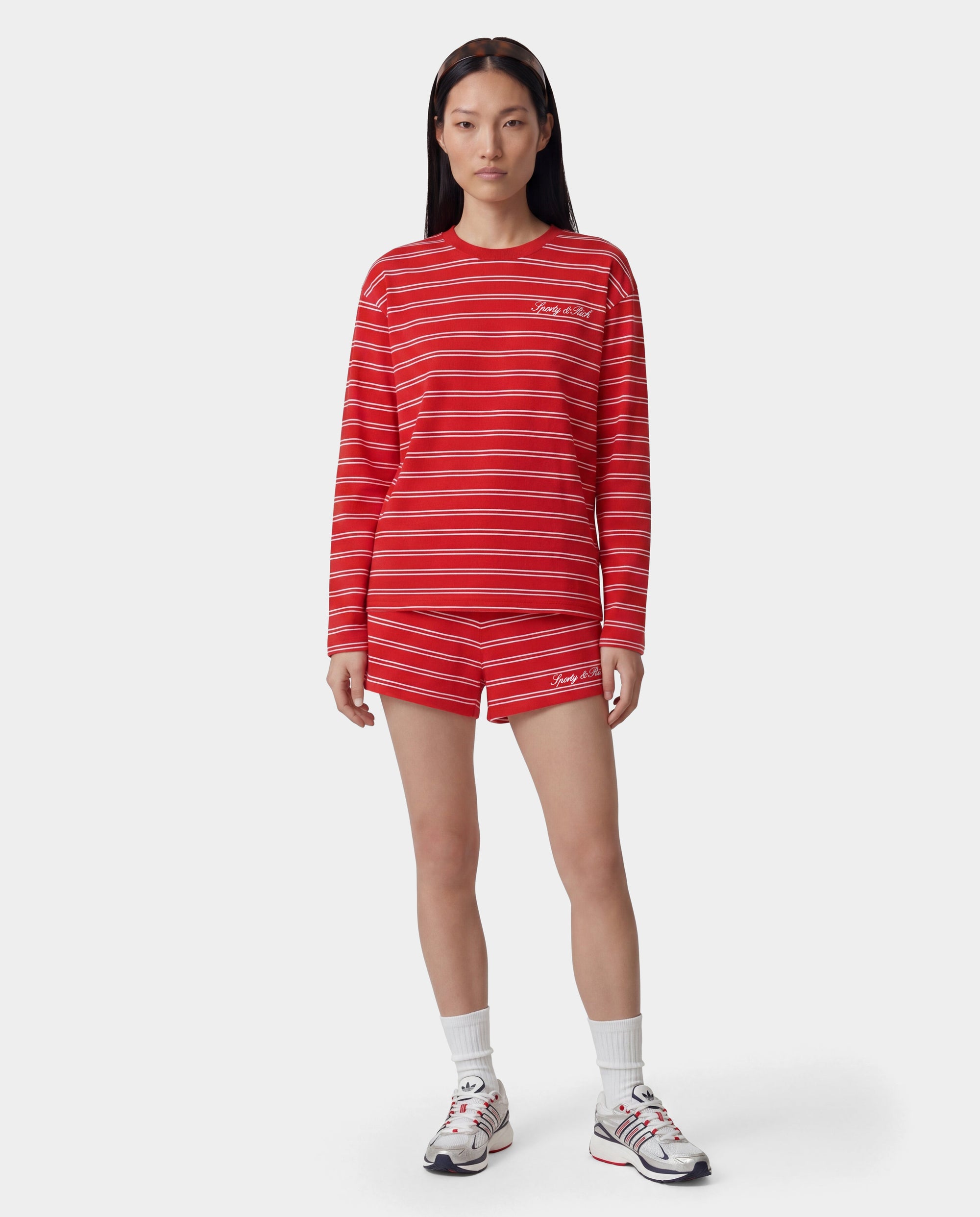 T-shirt à manches longues « Signature Logo Easy » - Rubis