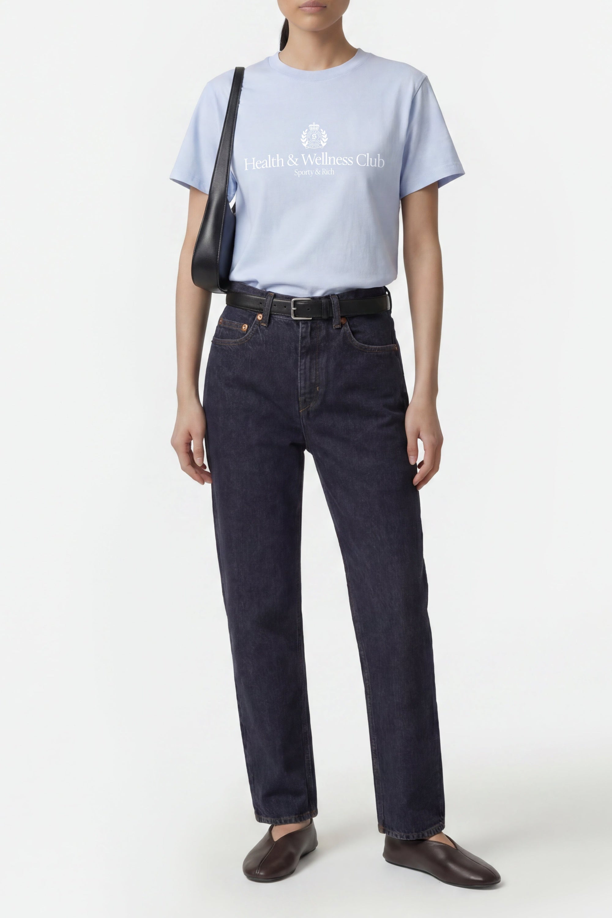 T-shirt oversize H&W Crest - Ciel