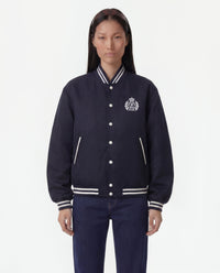 Veste universitaire oversize H&W Crest - Bleu marine foncé