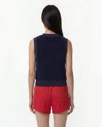Gilet en tissu éponge Signature Logo - Bleu marine foncé