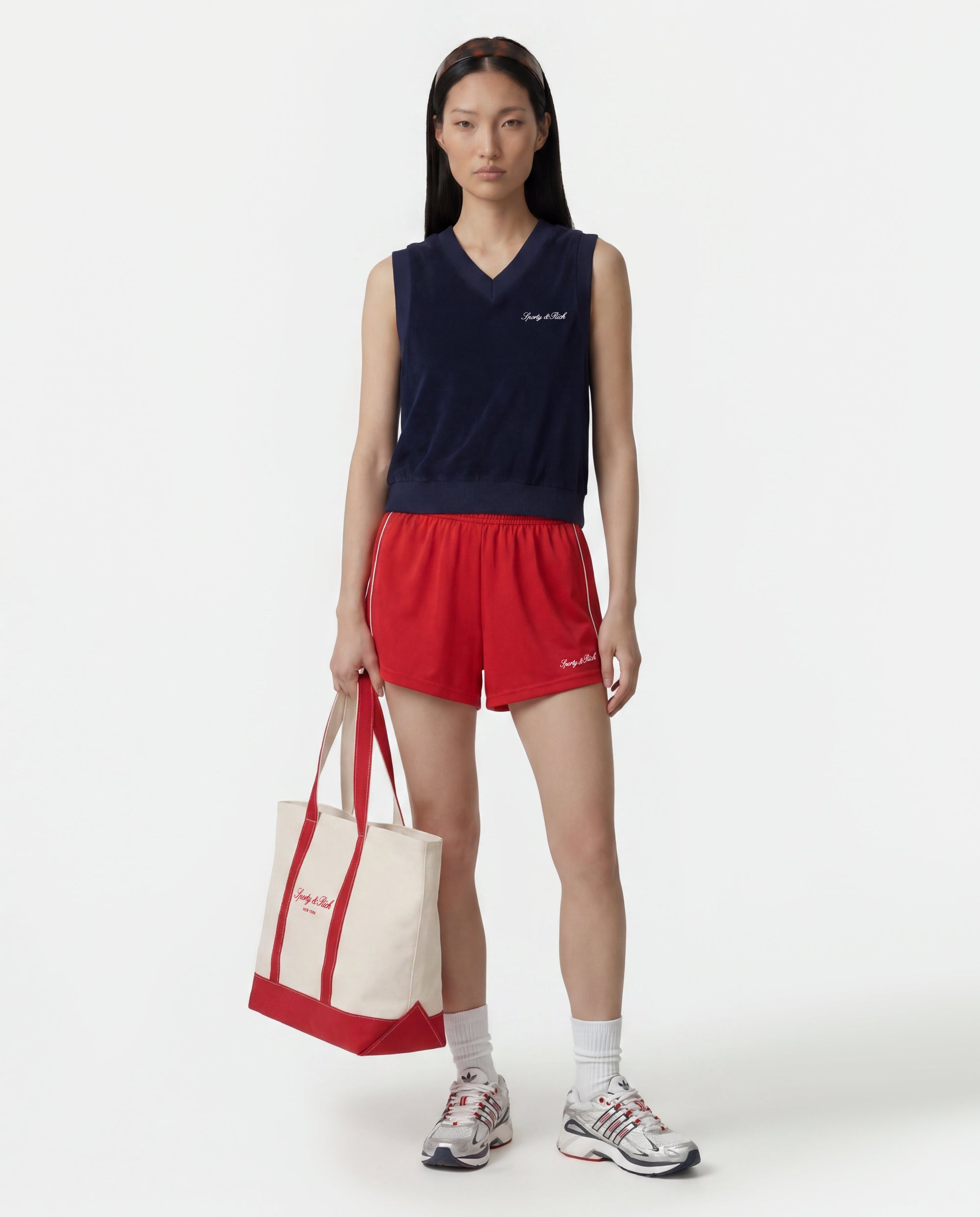 Gilet en tissu éponge Signature Logo - Bleu marine foncé