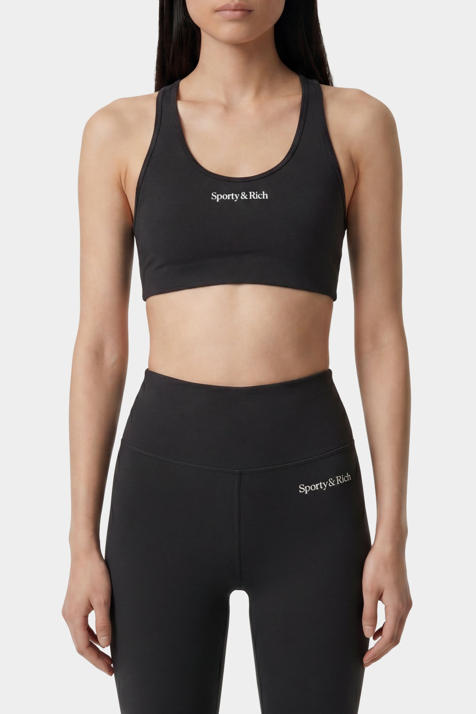 Brassière de sport à logo Serif - Carbon