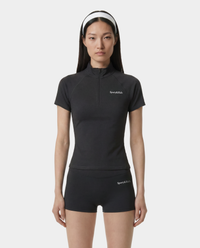Pull de sport à col zippé Serif Logo SS - Charbon