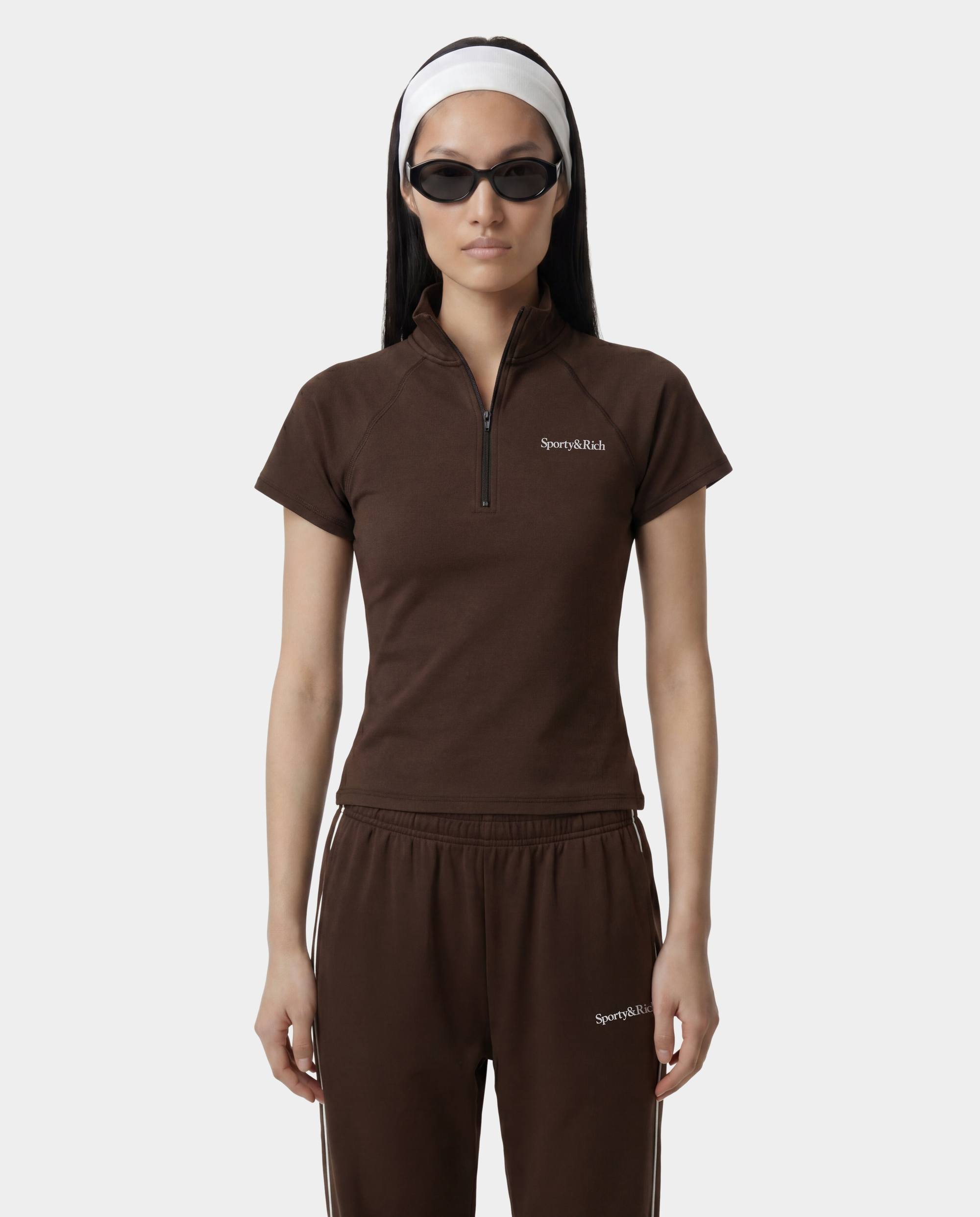 Polo de sport à col zippé Serif Logo SS - Cioco