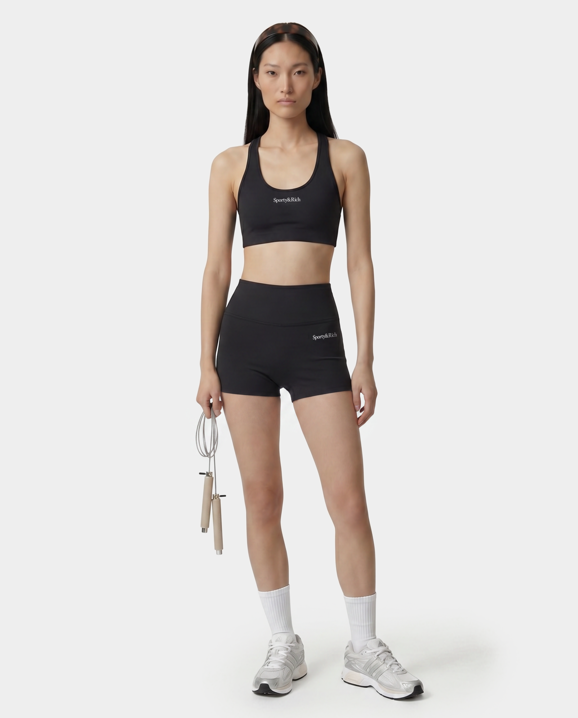 Short de cycliste court avec logo Serif - Carbone