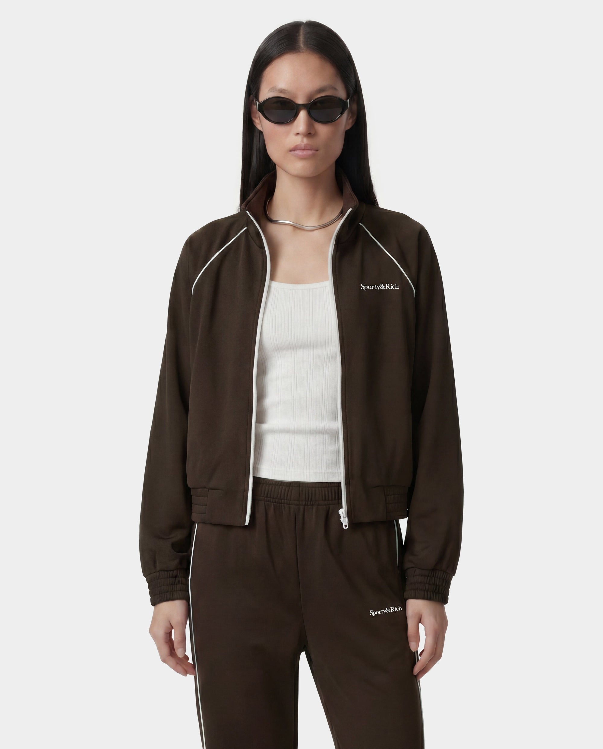 Veste de sport rétro avec logo Serif - Cioco/Blanc