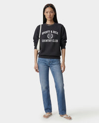 Pull à col rond avec écusson « Varsity » - Carbon
