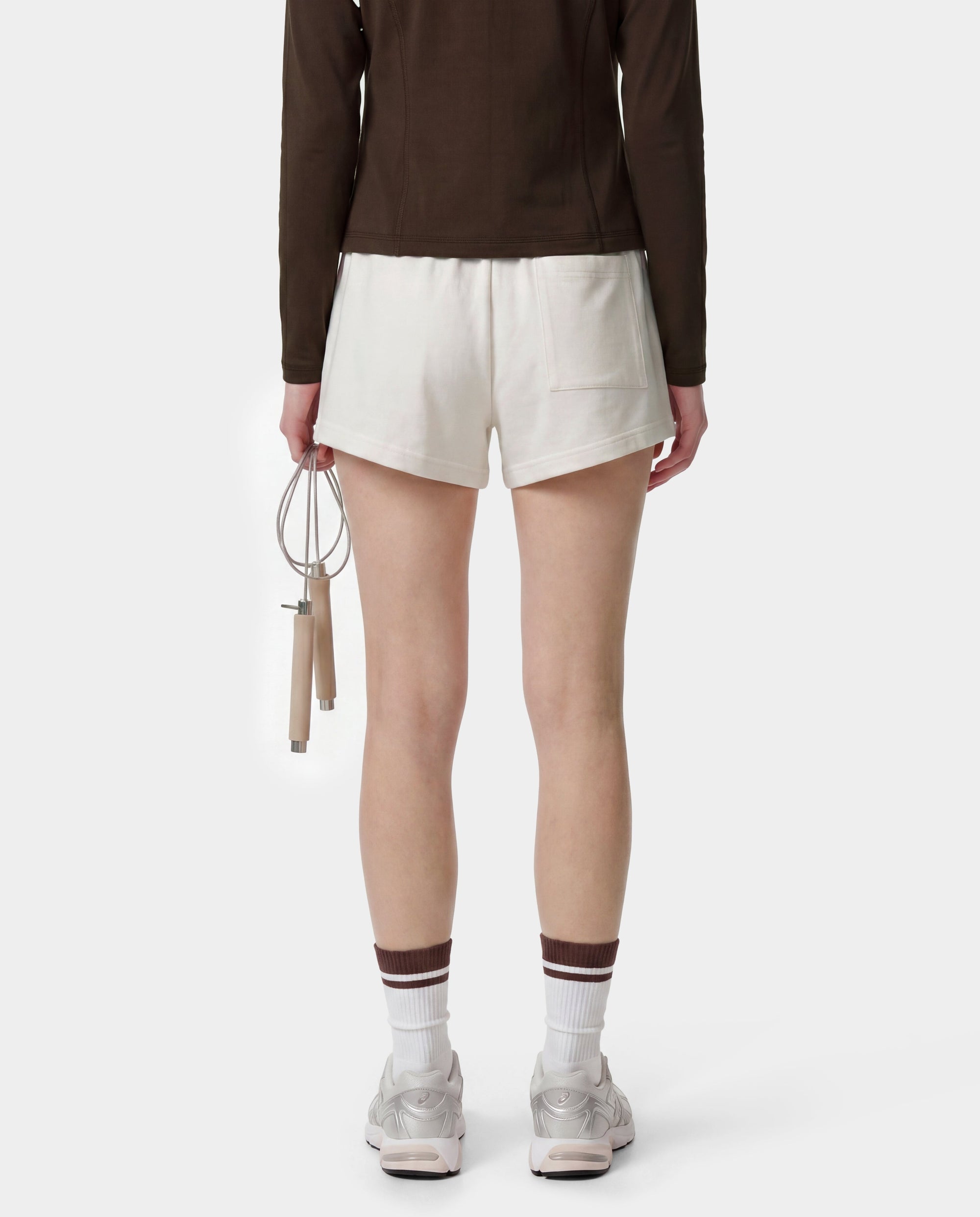 Short disco brodé SR Sport - Écru