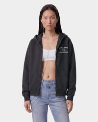 Sweat à capuche zippé Varsity Crest - Charbon