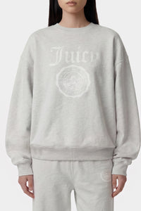 T-shirt à col rond avec emblème Juicy - Gris Chiné