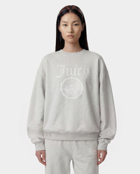 T-shirt à col rond avec emblème Juicy - Gris chiné