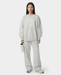 T-shirt à col rond avec emblème Juicy - Gris chiné