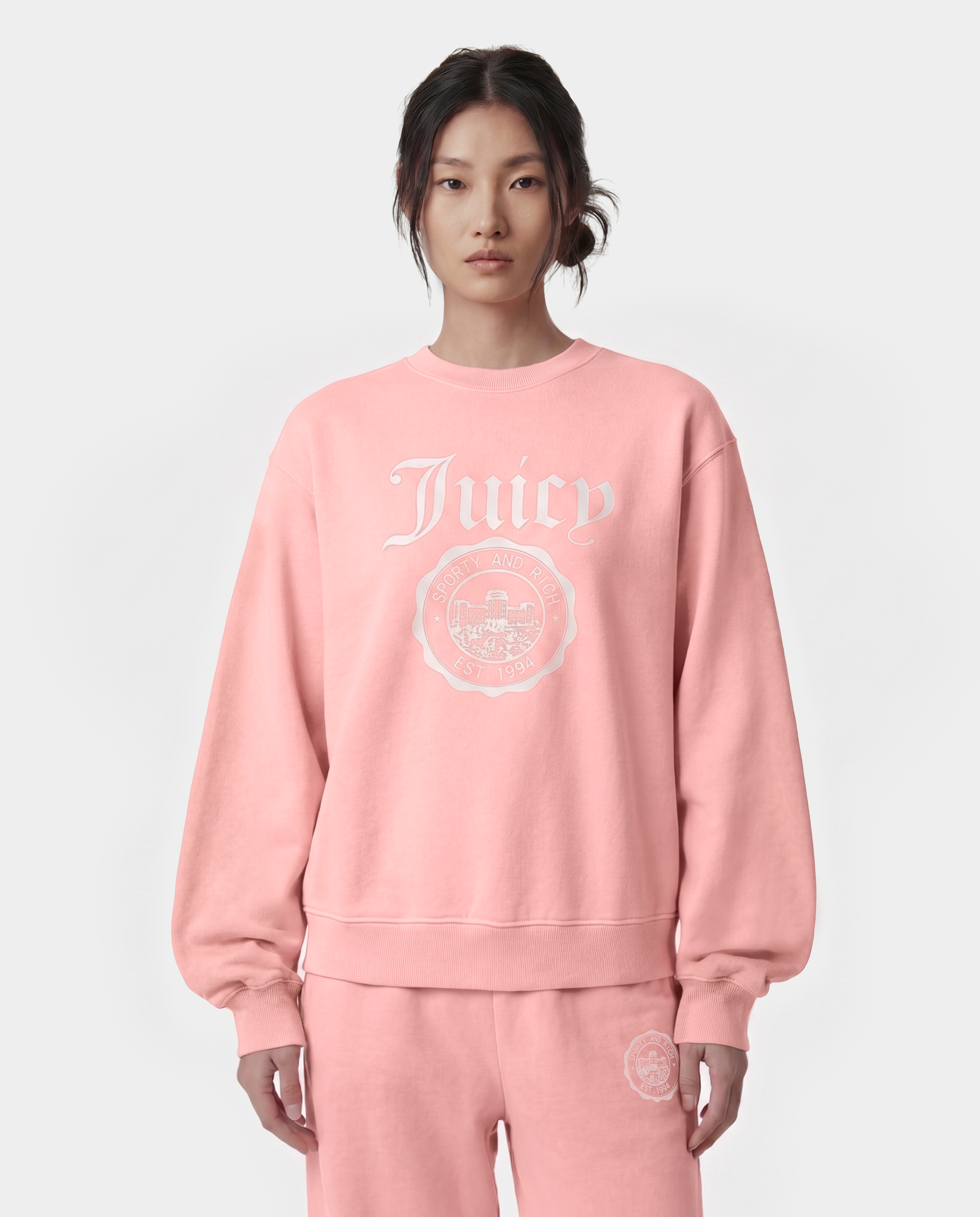 T-shirt à col rond « Juicy Emblem » - Rose