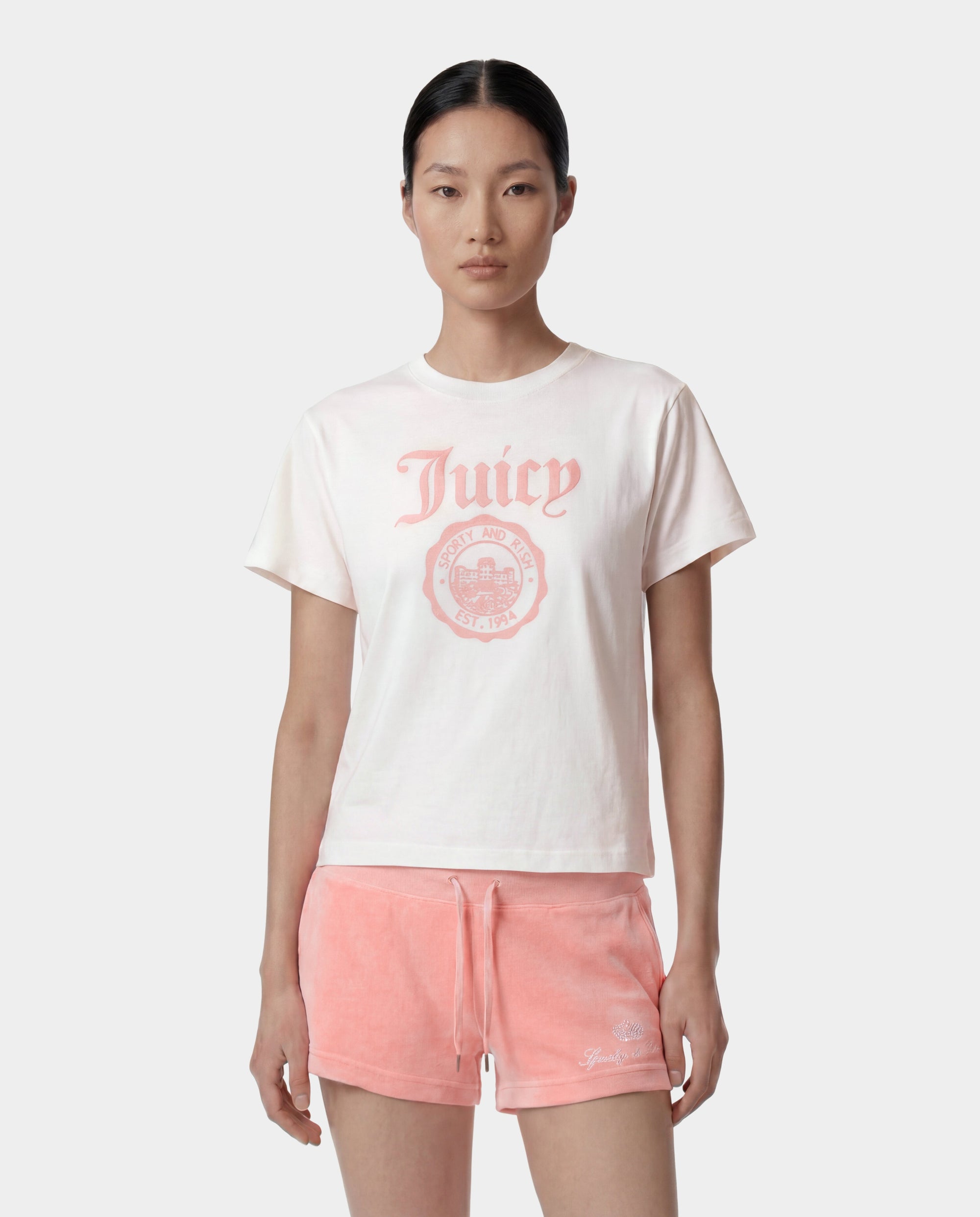 T-shirt Juicy Emblem Essentials - Blanc/Rose