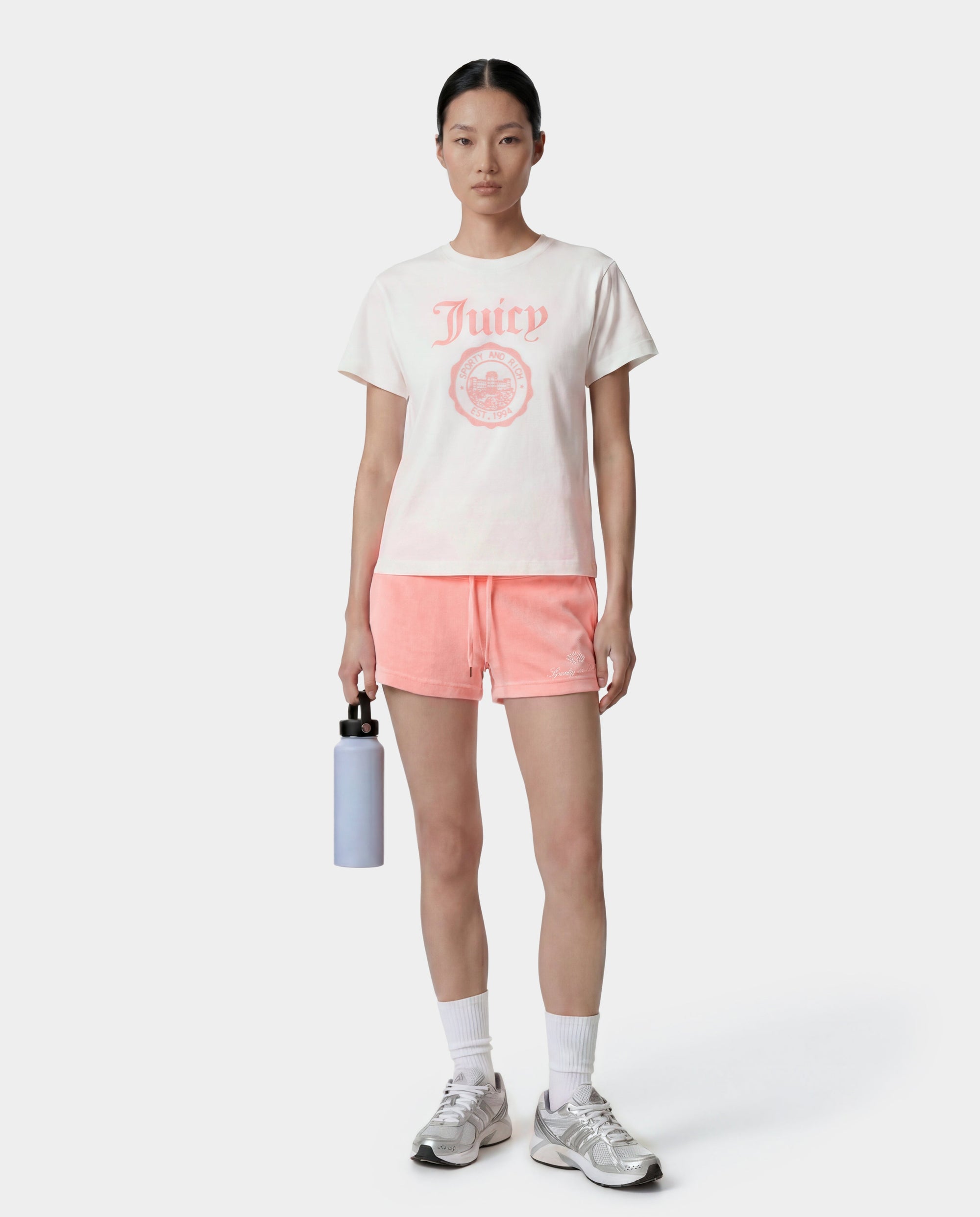 T-shirt Juicy Emblem Essentials - Blanc/Rose