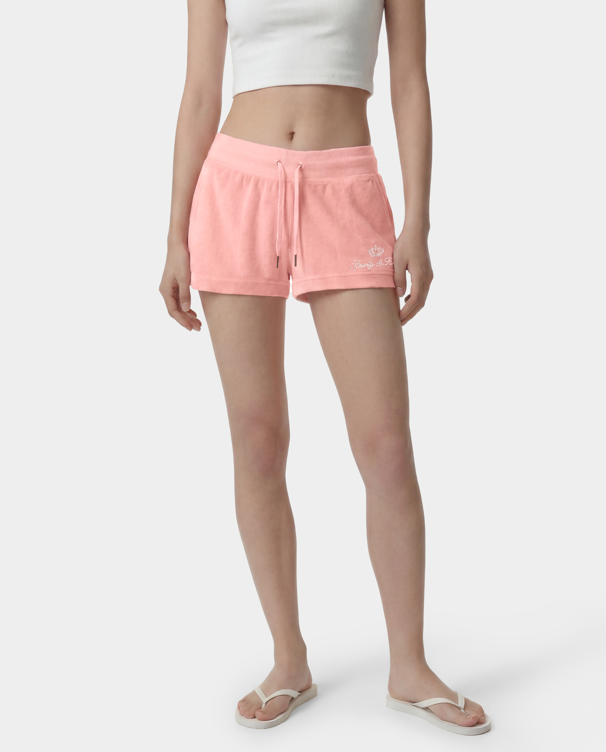 Short en velours « Juicy Script » - Rose