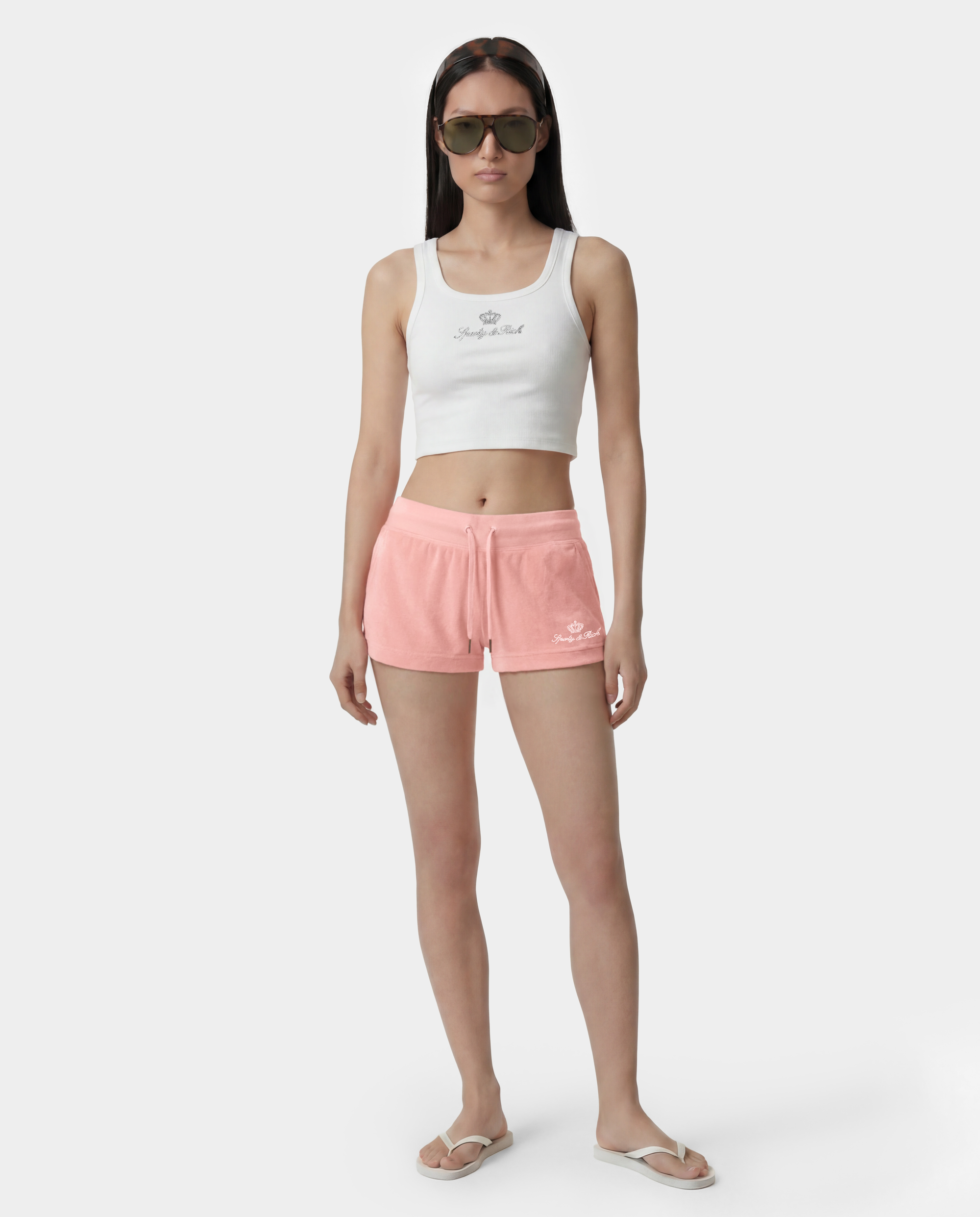 Short en velours « Juicy Script » - Rose