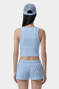 Juicy Crown Ribbed Tank - Sky Blue