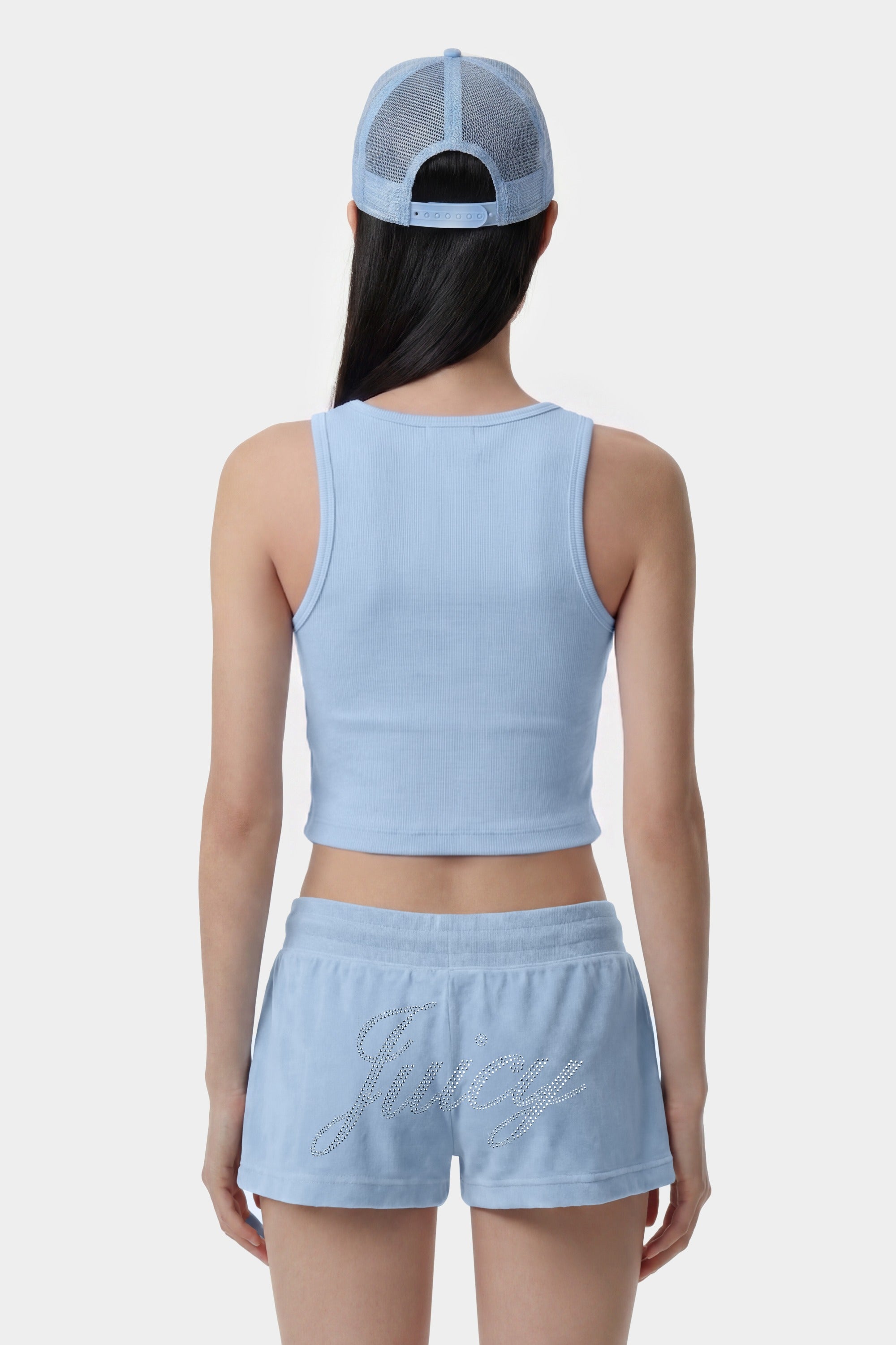 Juicy Crown Ribbed Tank - Sky Blue