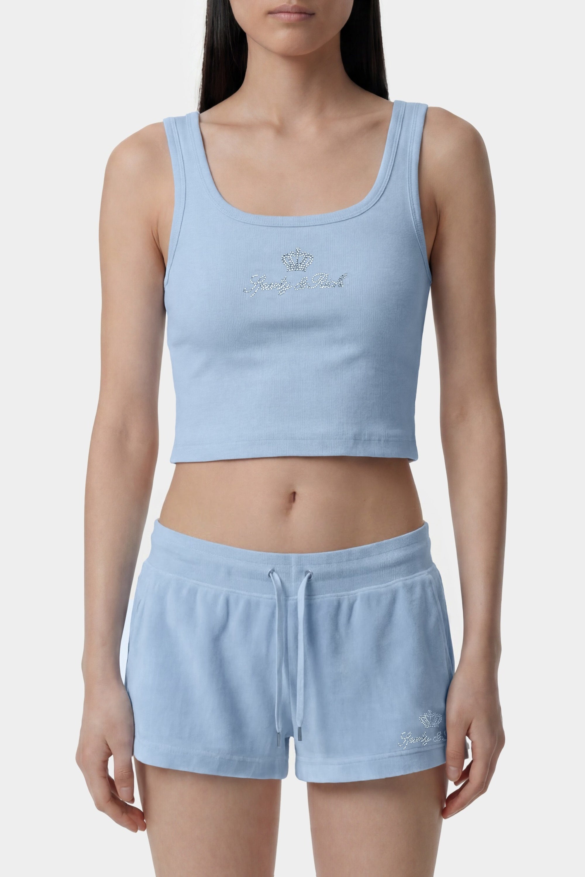 Juicy Crown Ribbed Tank - Sky Blue