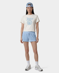 Short en velours Juicy Script - Bleu ciel
