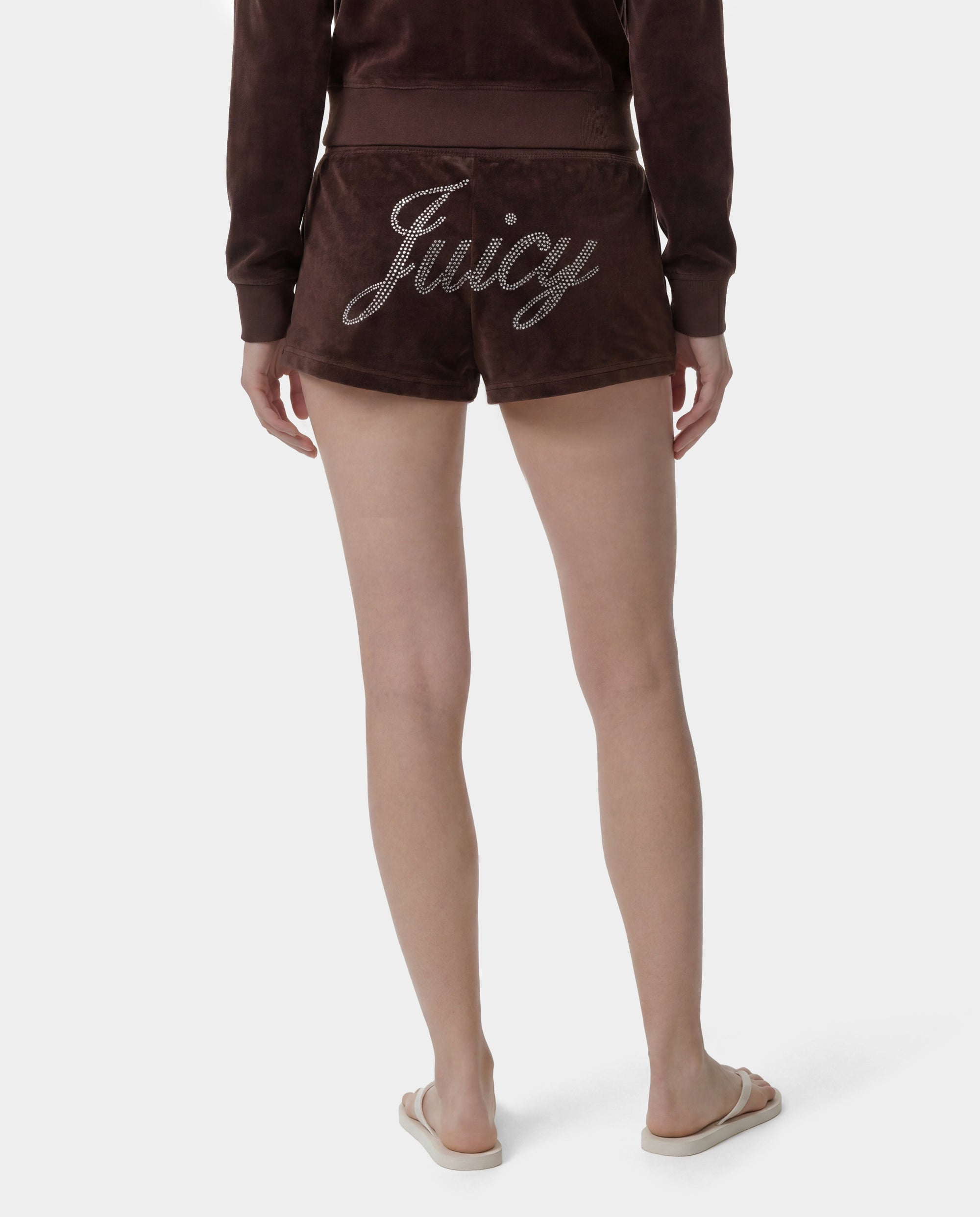 Short en velours « Juicy Script » - Chocolate